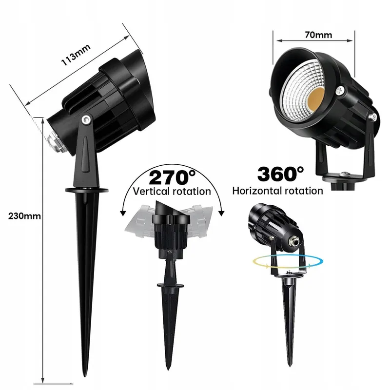 AHOTSUK LED Tuinschijnwerper 10W 1000LM IP66 Patio Paden — foto 3