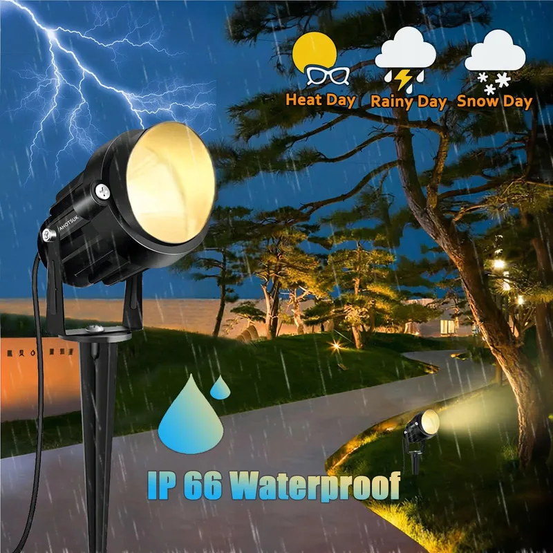 AHOTSUK LED Tuinschijnwerper 10W 1000LM IP66 Patio Paden — foto 6