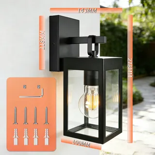 JNR LED Buitenlamp IP54 Zwart 8W 2700K Terras Tuin — miniatuur 5