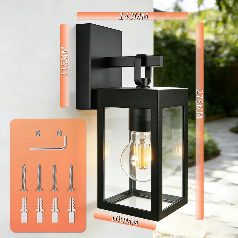JNR LED Buitenlamp IP54 Zwart 8W 2700K Terras Tuin — foto 5