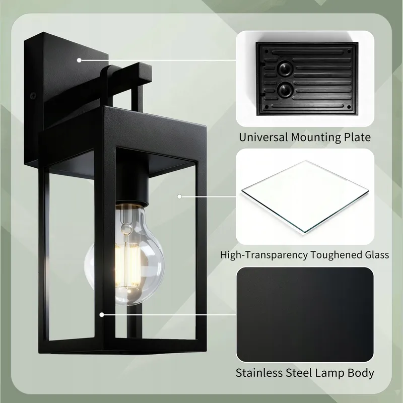 JNR LED Buitenlamp IP54 Zwart 8W 2700K Terras Tuin — foto 4