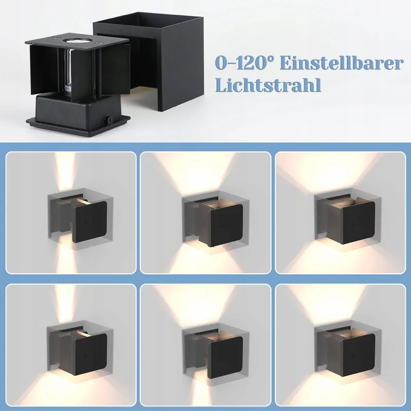 KOWANIE Buitenwandlamp Zwart 4x LED IP65 3000K Woonkamer — foto 3