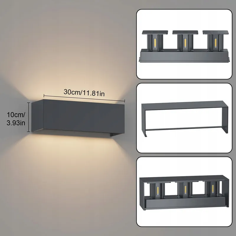 COINMIT 30W LED Buitenwandlamp 3000K IP65 Verstelbare Lichtstroom — foto 4