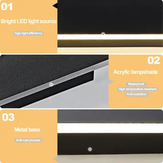 ZTWLEED LED Buitenwandlamp 8W IP65 Waterdicht 6000K 40cm — miniatuur 5