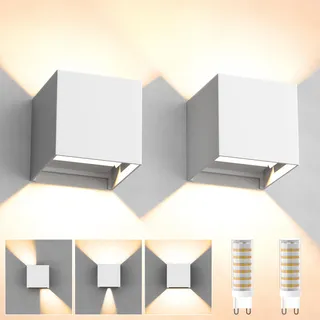 YRGEPOWK LED Wandlamp Binnen Buiten G9 IP65 Verstelbaar Wit — miniatuur 1
