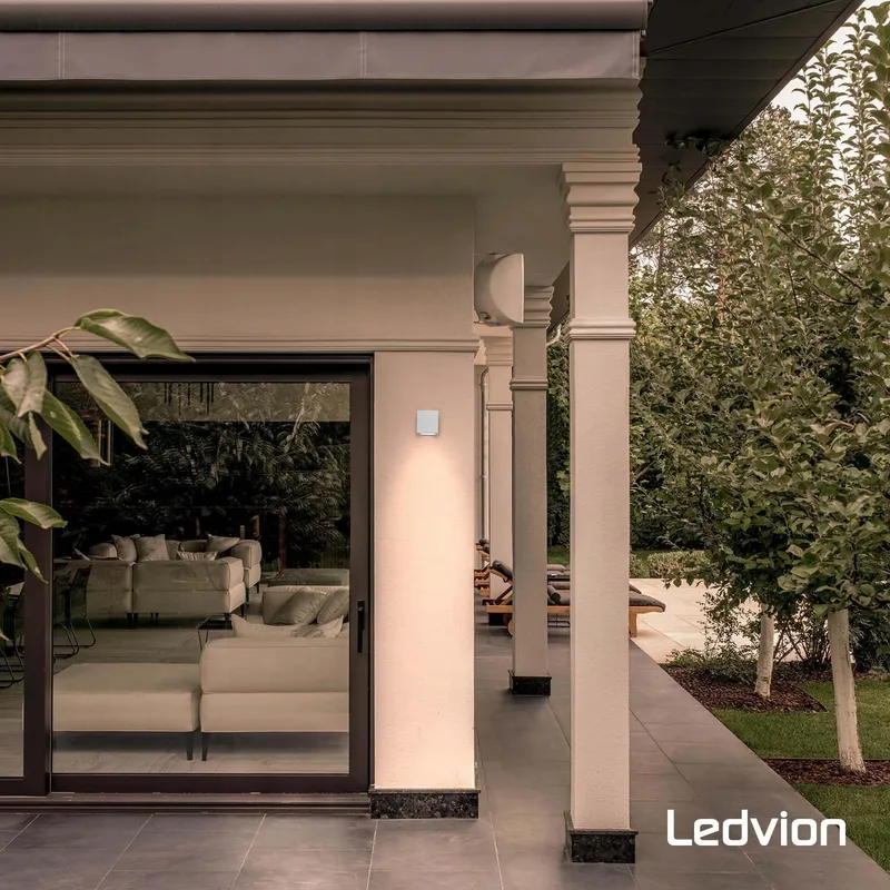 LEDVION San Diego LED Buitenwandlamp Zilver GU10 IP54 — foto 2
