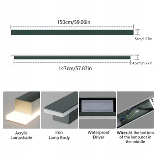 KLIGHTEN LED Wandlamp Antraciet IP65 45W 150cm Binnen Buiten — miniatuur 4