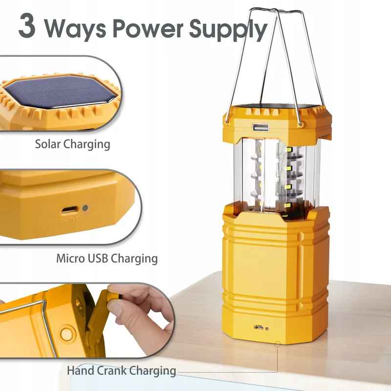Handslinger Solar Camping Lantaarn LED Zaklamp Powerbank — foto 2