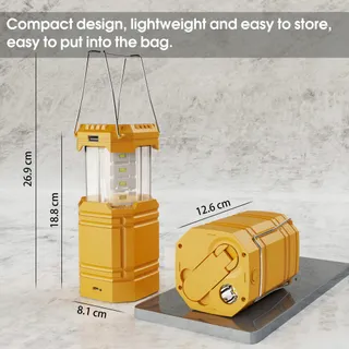 Handslinger Solar Camping Lantaarn LED Zaklamp Powerbank — miniatuur 3