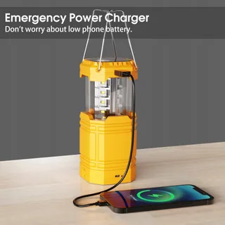 Handslinger Solar Camping Lantaarn LED Zaklamp Powerbank — miniatuur 4