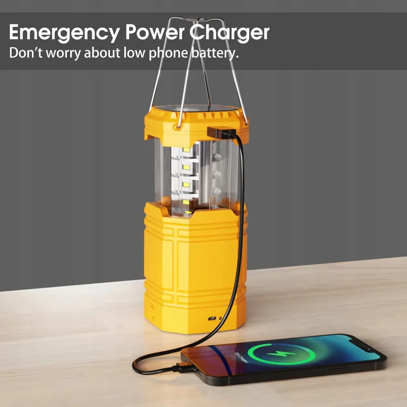 Handslinger Solar Camping Lantaarn LED Zaklamp Powerbank — foto 4
