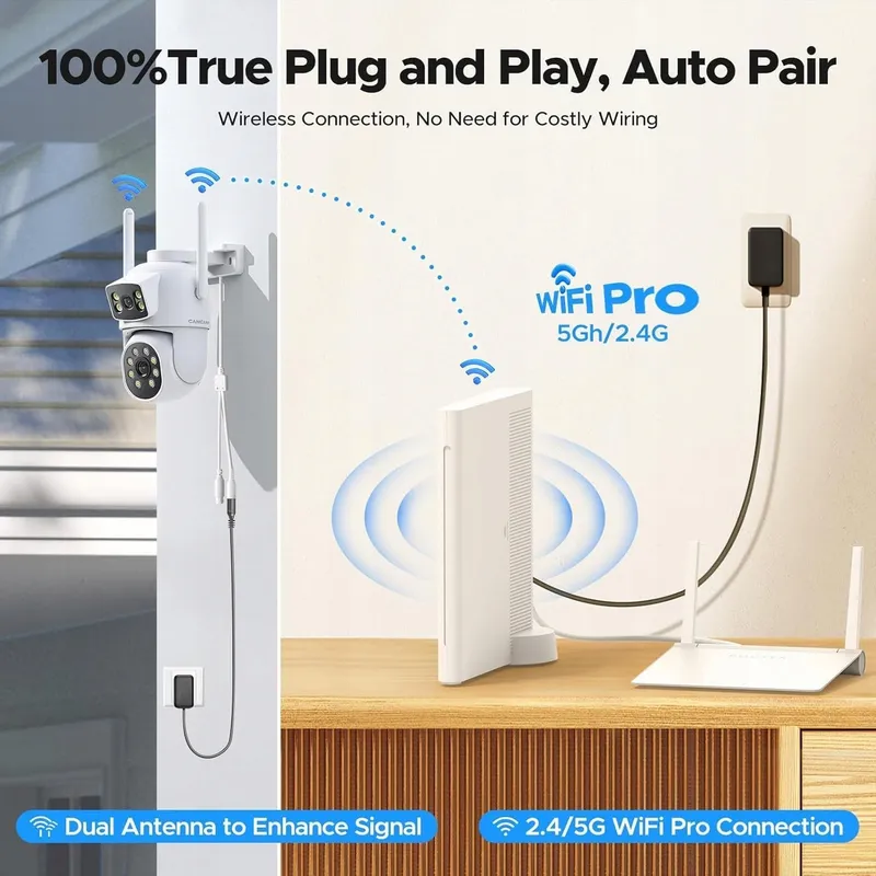 CAMPAMP Draadloos Camerasysteem Buiten Dual WiFi 24/7 Opname — foto 3