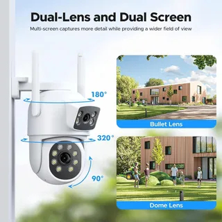 CAMPAMP Draadloos Camerasysteem Buiten Dual WiFi 24/7 Opname — miniatuur 2