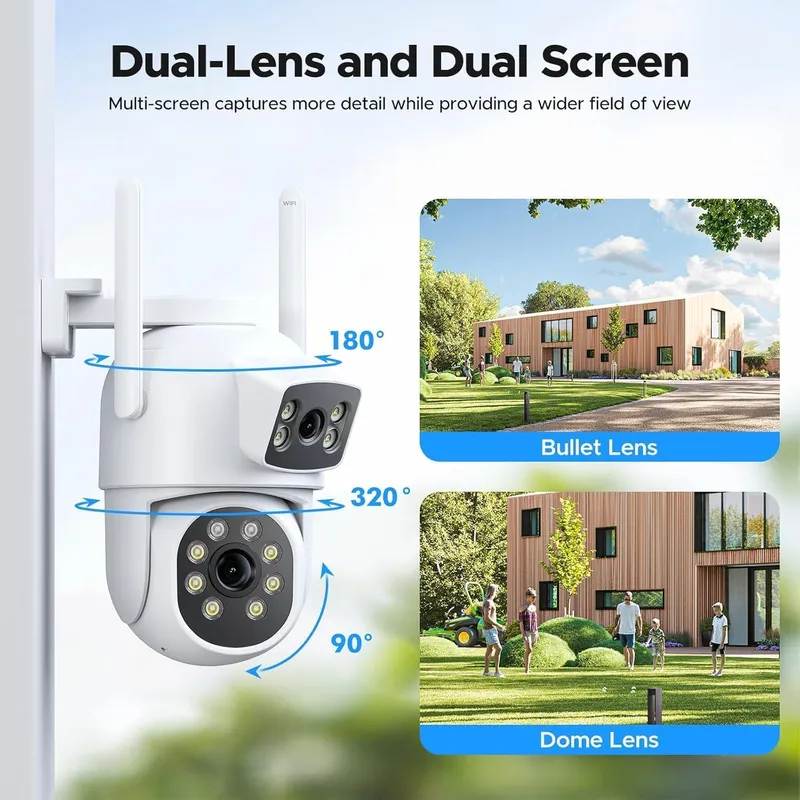 CAMPAMP Draadloos Camerasysteem Buiten Dual WiFi 24/7 Opname — foto 2