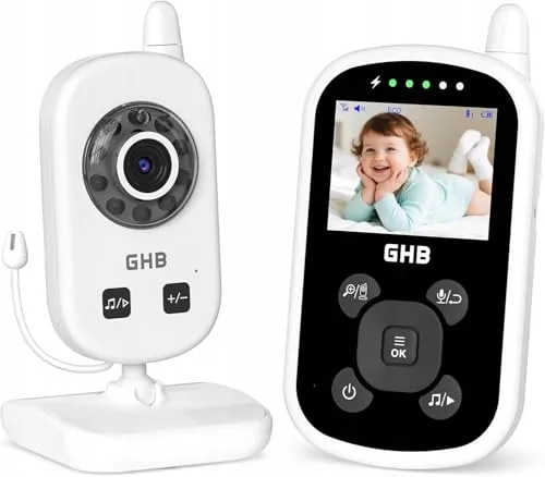 GHB Babyfoon Camera 2.4GHz Zoom Slaapliedjes ECO Nachtmodus 2X Digitaal — foto 2