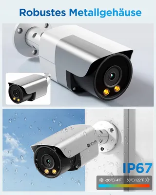 4COVR PoE Bewakingscamera Set Met Monitor 2-weg Audio — miniatuur 5