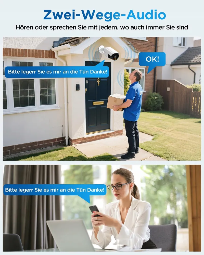 4COVR PoE Bewakingscamera Set Met Monitor 2-weg Audio — foto 6