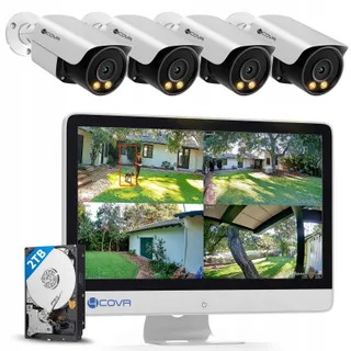 4COVR PoE Bewakingscamera Set Met Monitor 2-weg Audio — miniatuur 1