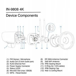 INSTAR Camera Buiten 4K LAN WLAN PoE HomeKit AI IR Microfoon Audio — miniatuur 3