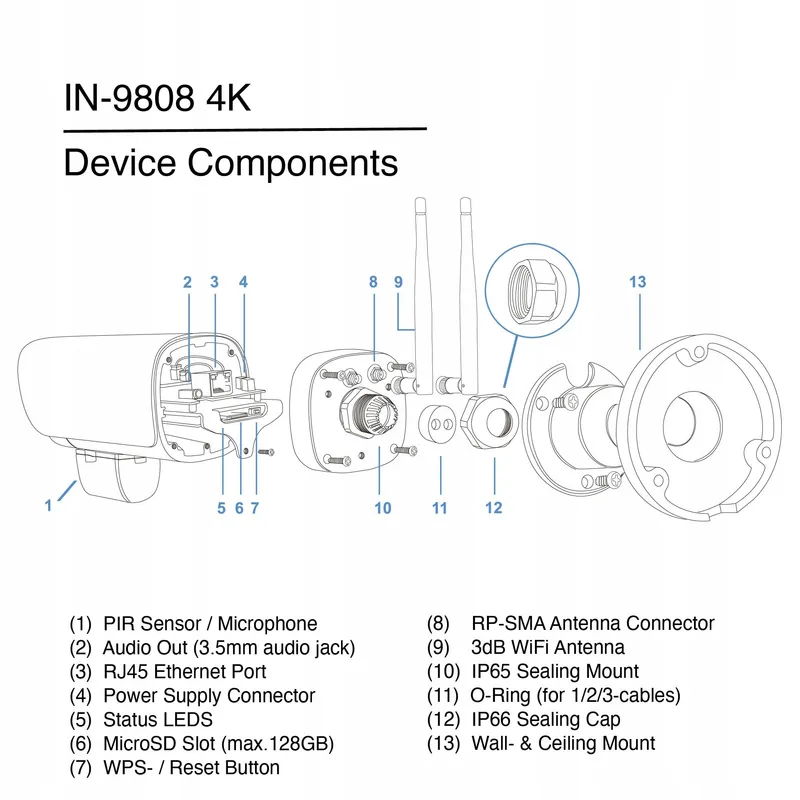 INSTAR Camera Buiten 4K LAN WLAN PoE HomeKit AI IR Microfoon Audio — foto 3