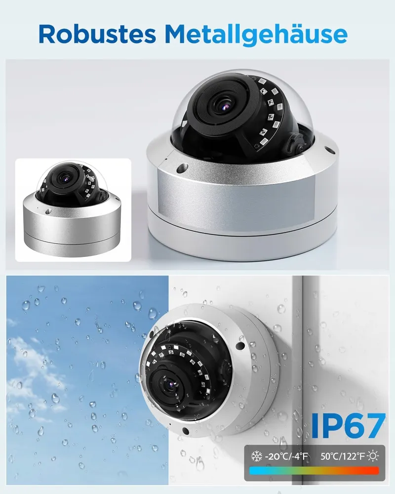 4COVR Buitencamera Set 4K 8CH 4x8MP PoE IP67 Microfoon AI — foto 5