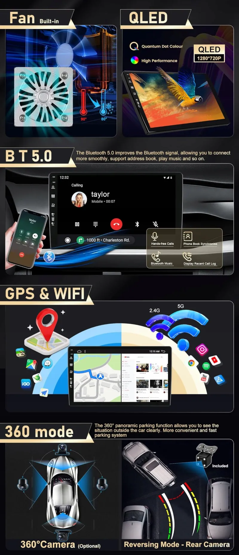 SXAUTO Android 15 Autoradio 6G 128G Kia Sportage 2010-2015 9 Inch — foto 5