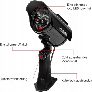 ERWEY Set 4 Nepcamera's Solar LED Zwart Voor Bewaking — miniatuur 4