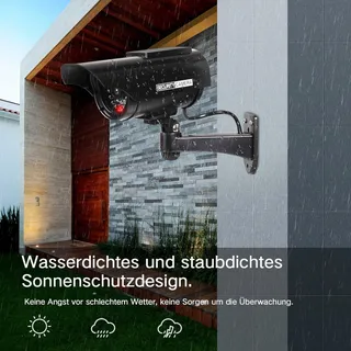 ERWEY Set 4 Nepcamera's Solar LED Zwart Voor Bewaking — miniatuur 6