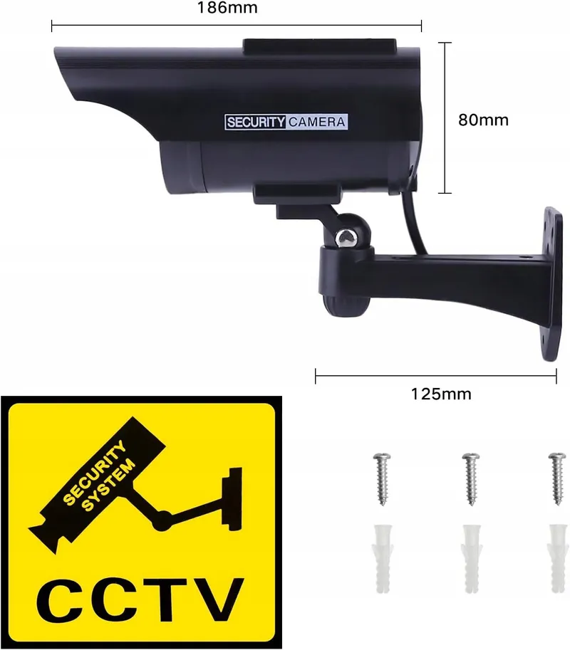 ERWEY Set 4 Nepcamera's Solar LED Zwart Voor Bewaking — foto 2