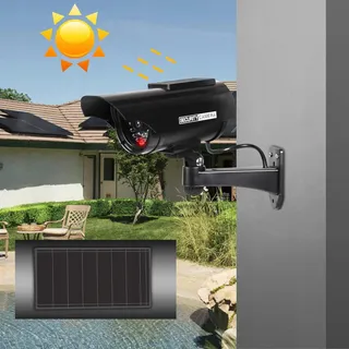 ERWEY Set 4 Nepcamera's Solar LED Zwart Voor Bewaking — miniatuur 5