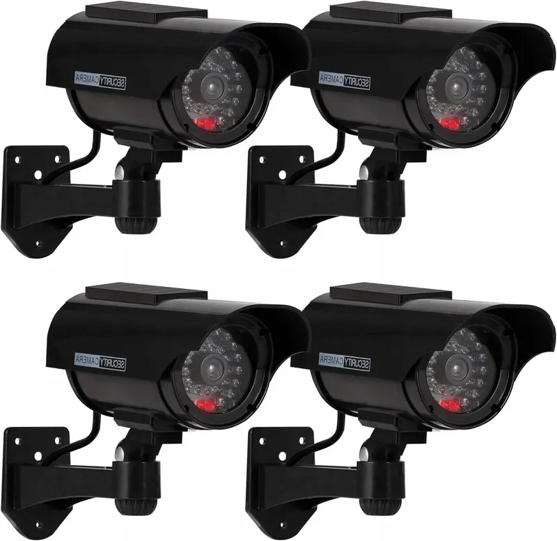 ERWEY Set 4 Nepcamera's Solar LED Zwart Voor Bewaking — foto 1