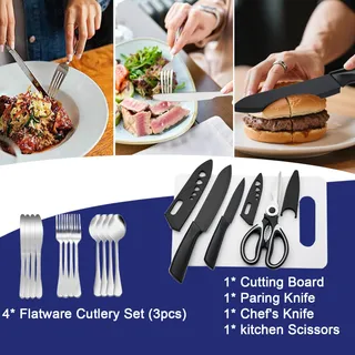 ZZXKER Camping Servies Set 36-delig Bestek Outdoor Grill — miniatuur 4