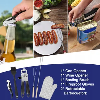 ZZXKER Camping Servies Set 36-delig Bestek Outdoor Grill — miniatuur 5
