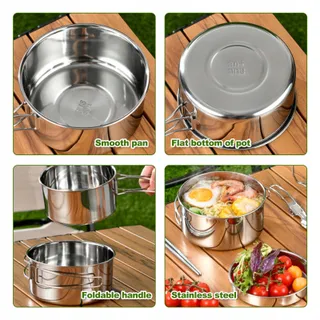 LOGEI Campingservies Set Roestvrij Staal 304 — miniatuur 3