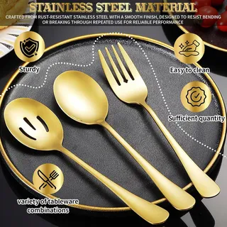LATERN Bestekset 10 Stuks RVS Goud — miniatuur 2