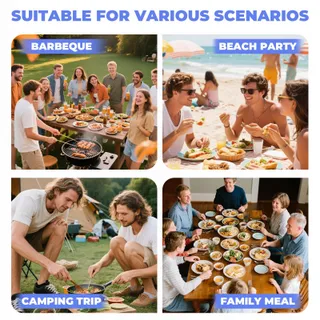 Campingservies Set 2 Personen Roestvrij Staal Picknick — miniatuur 6