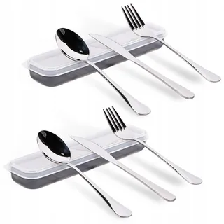 Camping Bestekset 2 Personen RVS met Etui voor Picknick — miniatuur 1