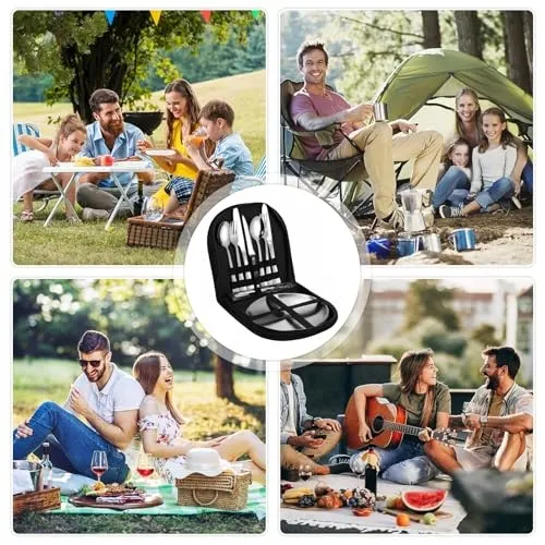 Camping Servies Set 2 Personen 12-delig RVS Outdoor — foto 3