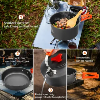 THTYBROS Camping Servies Set 17-delig Aluminium Outdoor — miniatuur 3