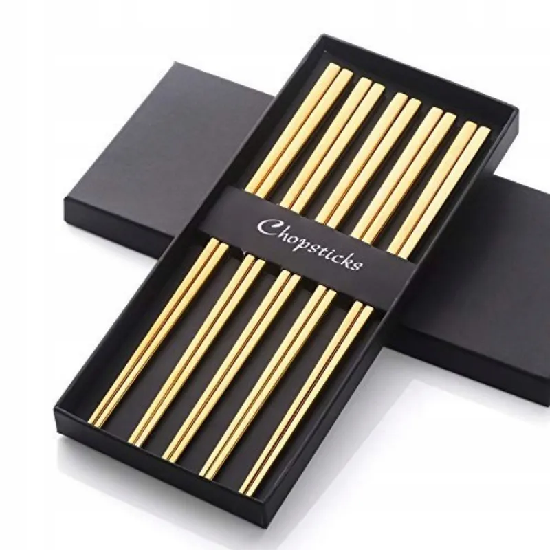 BUYER STAR 5 Paar Gouden Eetstokjes RVS 304 Voor Sushi Set — foto 1