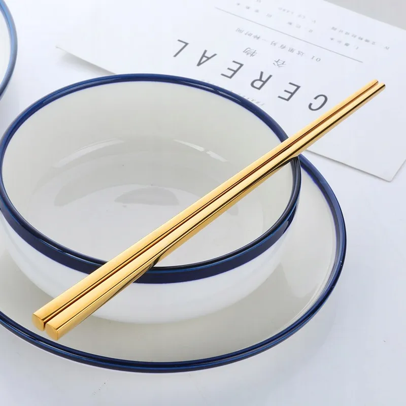 BUYER STAR 5 Paar Gouden Eetstokjes RVS 304 Voor Sushi Set — foto 6