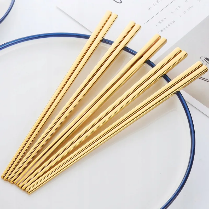 BUYER STAR 5 Paar Gouden Eetstokjes RVS 304 Voor Sushi Set — foto 2