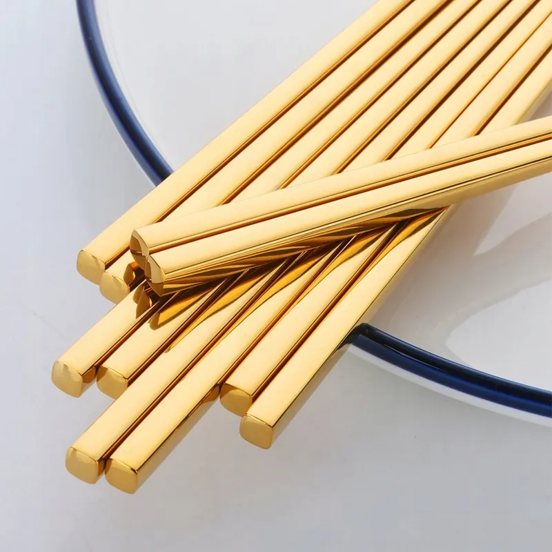 BUYER STAR 5 Paar Gouden Eetstokjes RVS 304 Voor Sushi Set — foto 3