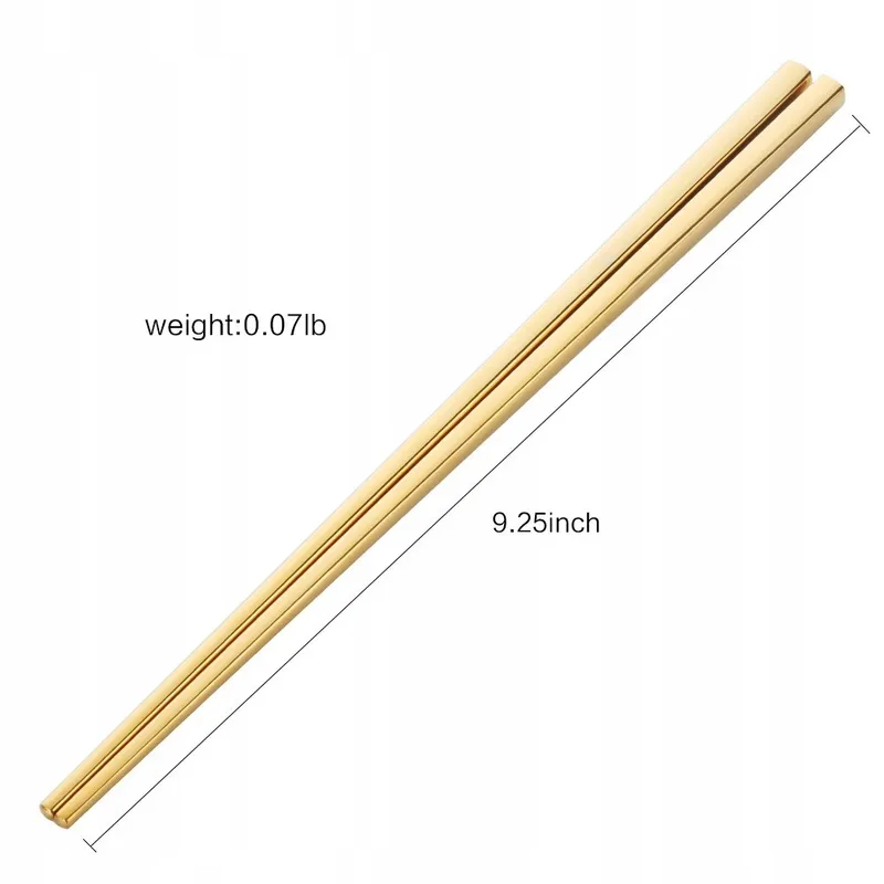 BUYER STAR 5 Paar Gouden Eetstokjes RVS 304 Voor Sushi Set — foto 7