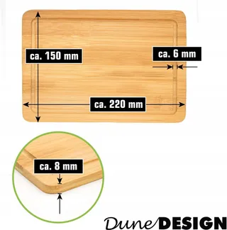DUNEDESIGN Set 6 Bamboe Ontbijtplankjes 22x15cm Keuken — miniatuur 3