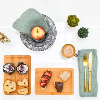 DUNEDESIGN Set 6 Bamboe Ontbijtplankjes 22x15cm Keuken — miniatuur 4
