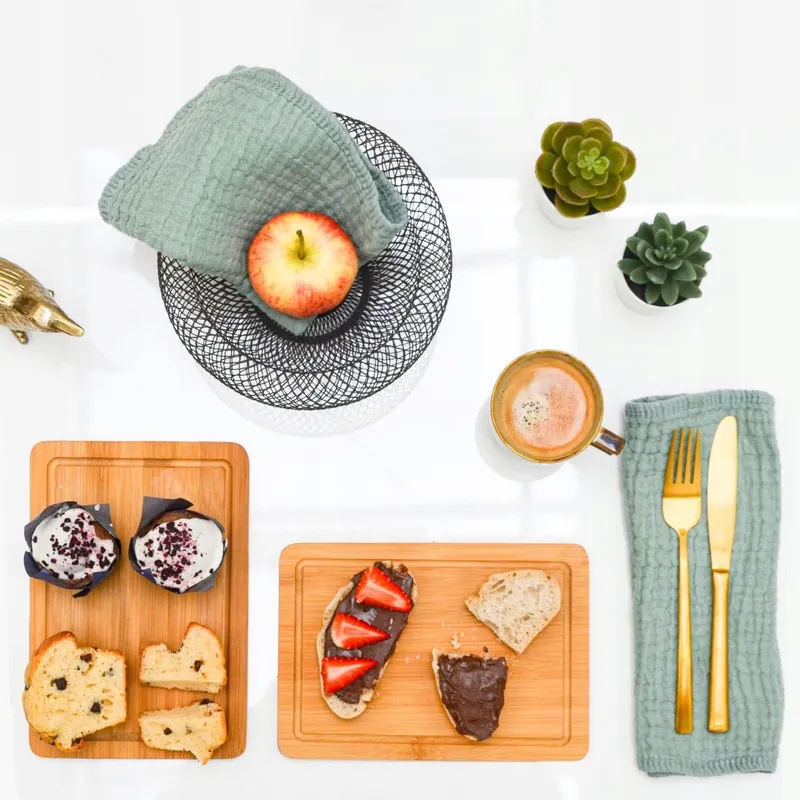 DUNEDESIGN Set 6 Bamboe Ontbijtplankjes 22x15cm Keuken — foto 4