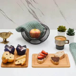 DUNEDESIGN Set 6 Bamboe Ontbijtplankjes 22x15cm Keuken — miniatuur 8