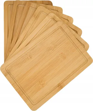 DUNEDESIGN Set 6 Bamboe Ontbijtplankjes 22x15cm Keuken — miniatuur 5