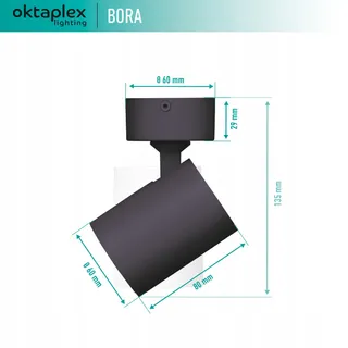 OKTAPLEX Bora Plafondspot 1-Punts GU10 LED Zwart Verstelbaar — miniatuur 6